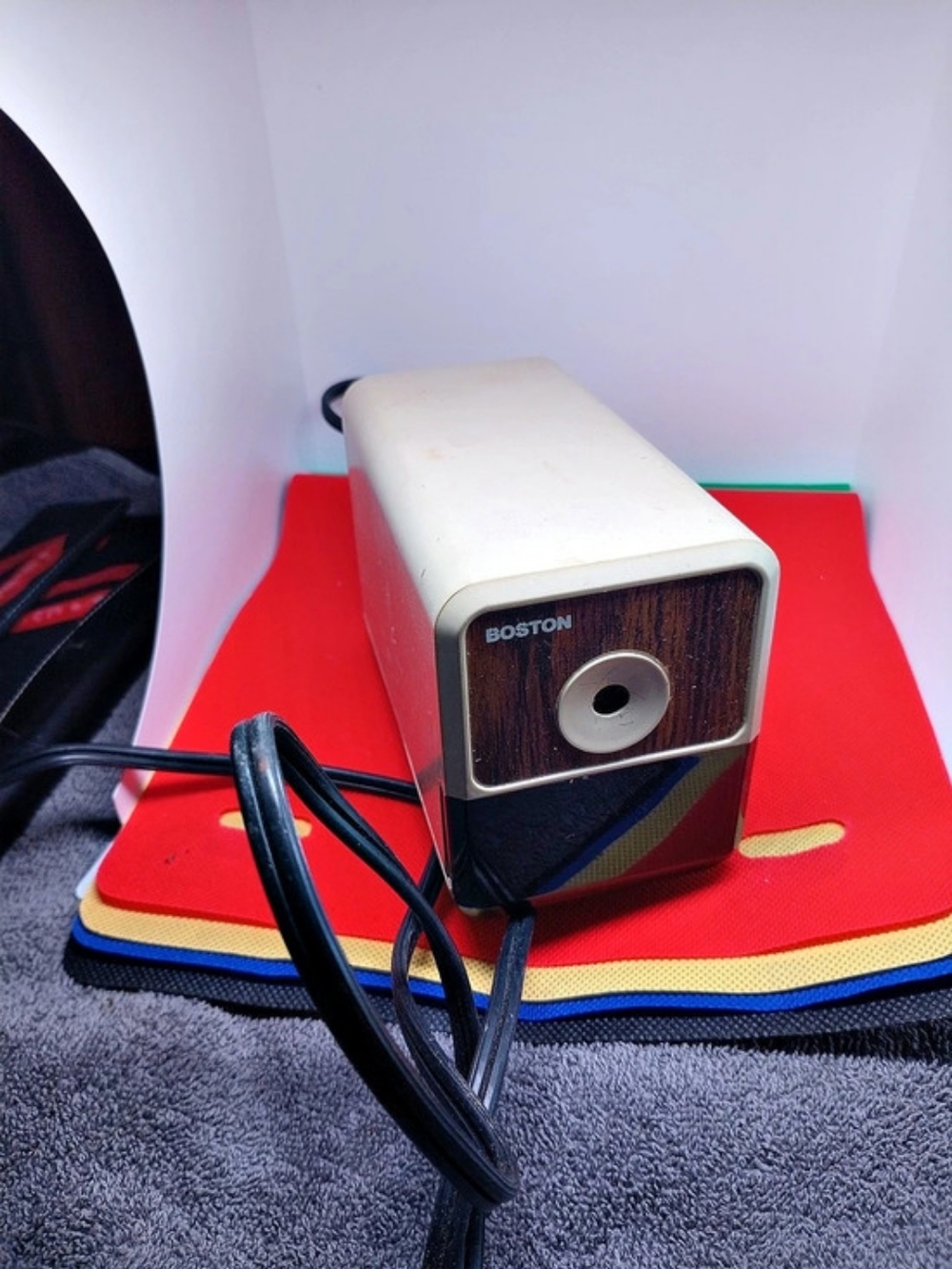 Boston Model 18 Electric Pencil Sharpener White Brown